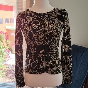 Rafaella Brown and Cream Fitted Blouse